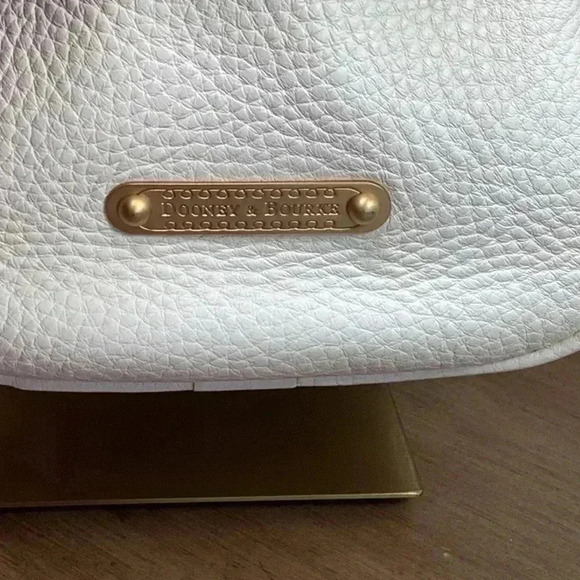 Dooney and Brourke Cream and Pink Pebbled Leather Bag Vintage Marchesa Satchel - Picture 8 of 16